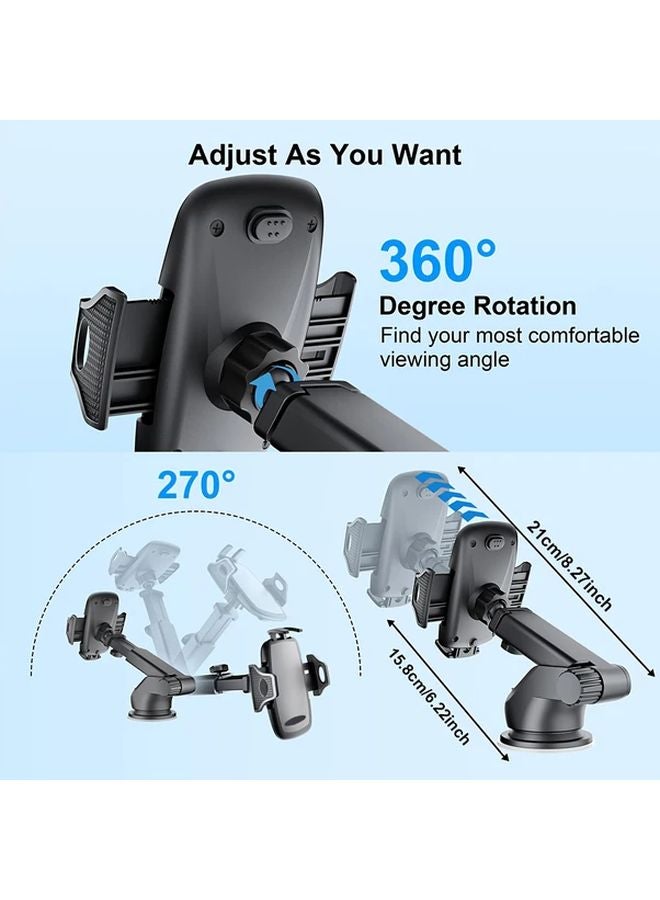 Black Adjustable Car Phone Mount Suction Cup Holder For 4 7 Inch Smartphones - Image 4